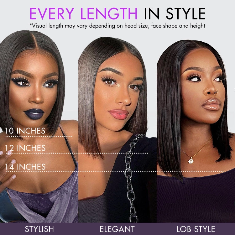 Weekly Special | Luvme Hair Beginner Friendly Glueless Silky Blunt Cut 4x4 Closure Bob Wig 100% Human Hair | Upgraded 2.0