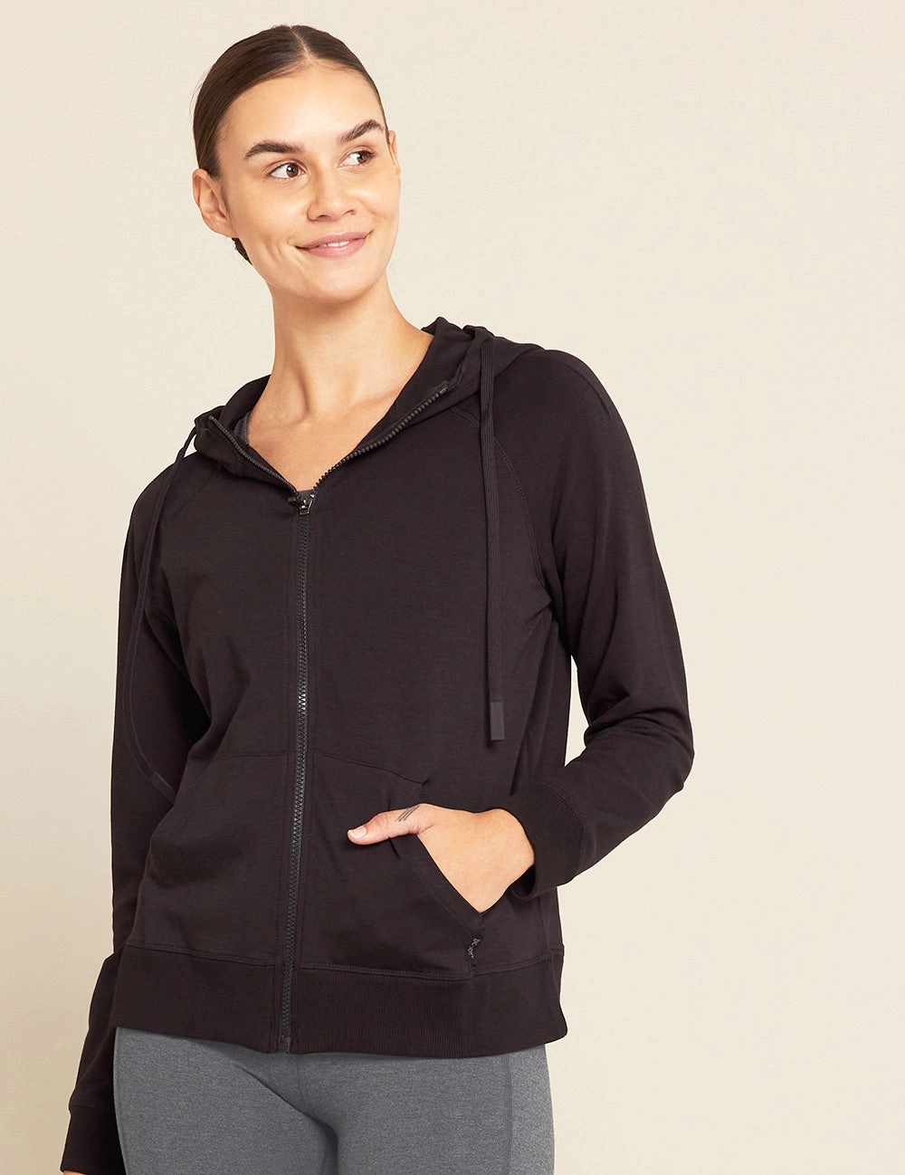 Women's Lightweight Zip-Up Hoodie - Black