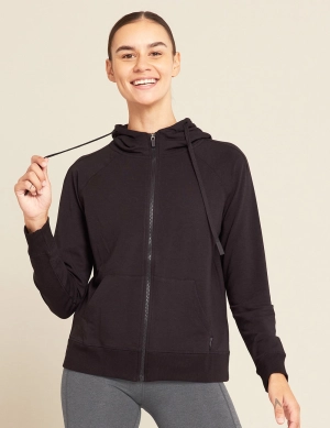 Women's Lightweight Zip-Up Hoodie - Black