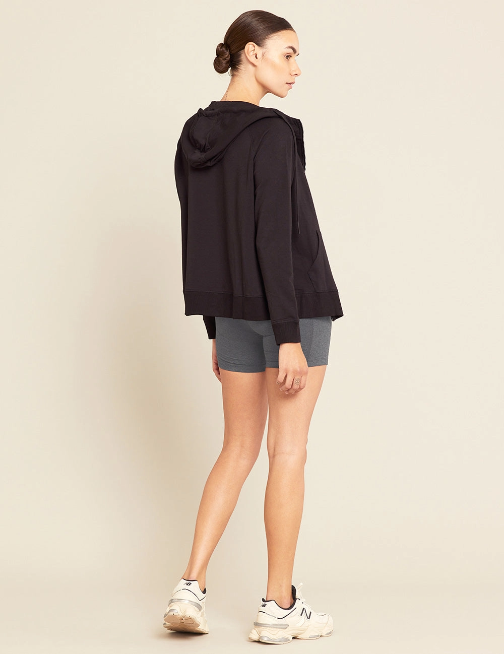 Women's Lightweight Zip-Up Hoodie - Black