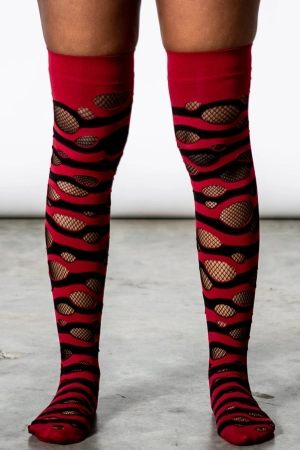 Wretched Soul Distress Socks [BLACK/BLOOD]